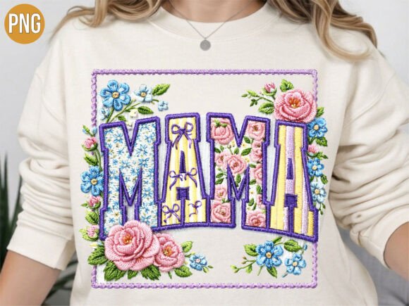 Mama Floral Embroidery Frame